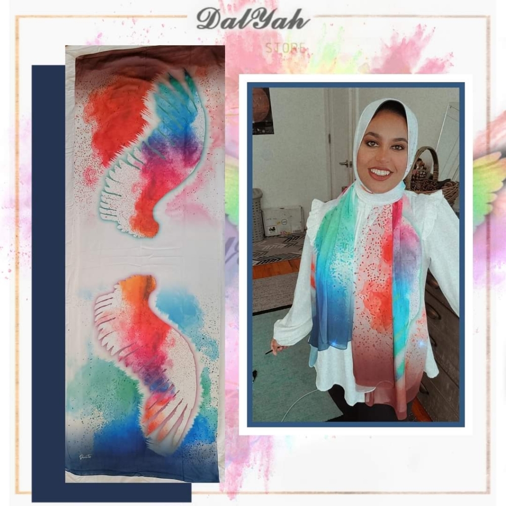 Crepe chiffon digital printed Hijab Scarf 170×70cm